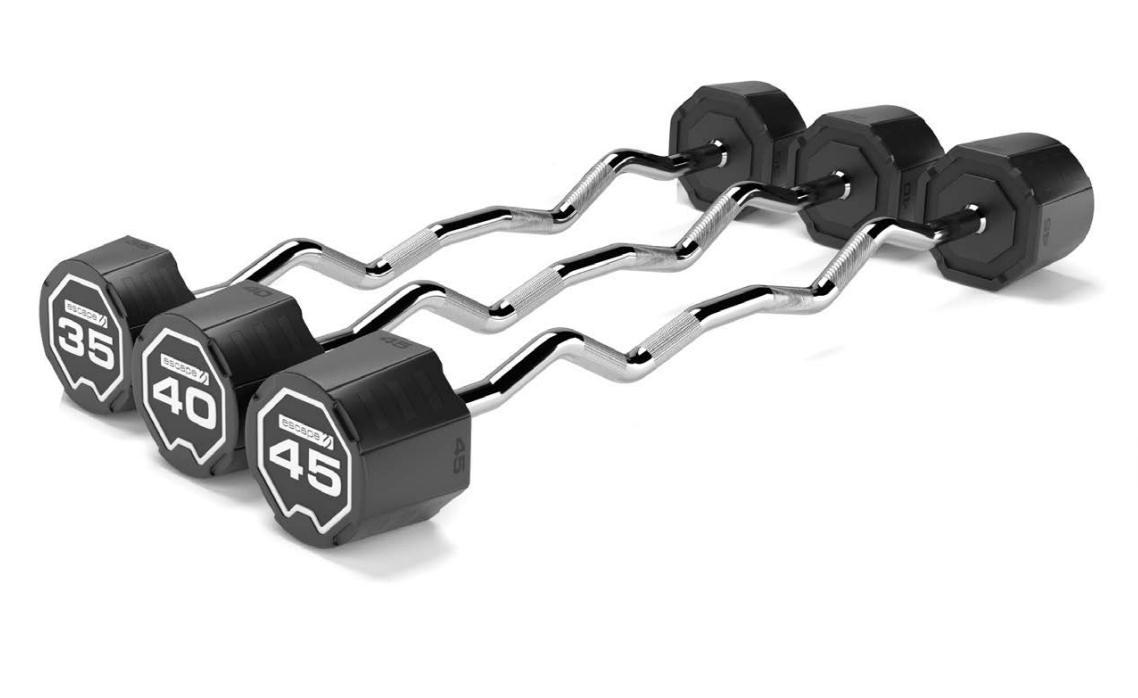 NUCLEUS URETHANE CURL BARBELLS.
